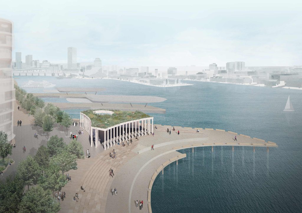 Barangaroo Pier Pavilion Render, aerial