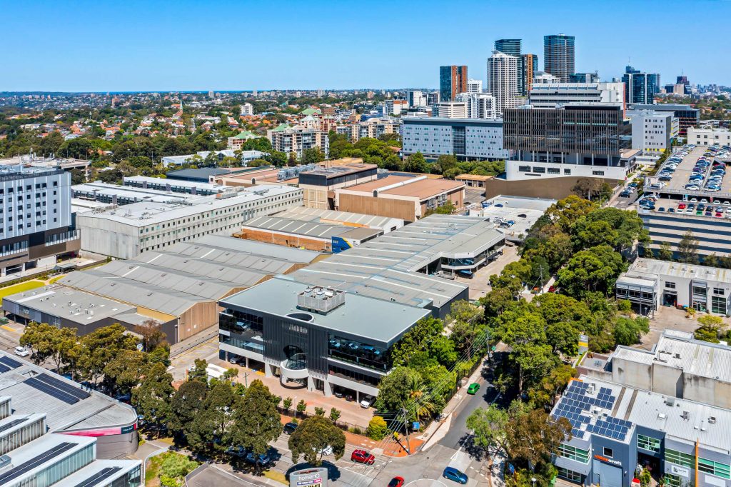 Mixed use Warehouse development, aerial