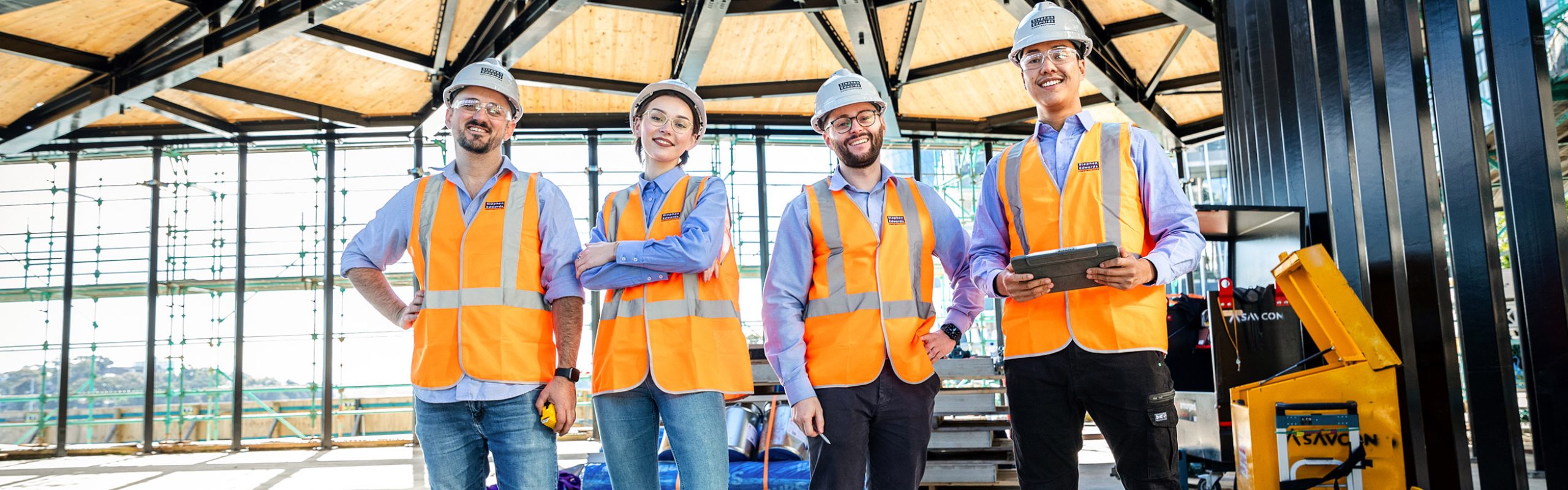 Construction team on a Stephen Edwards Constructions site